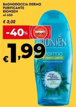 Bennet Bagnodoccia dermo purificante BIONSEN offerta