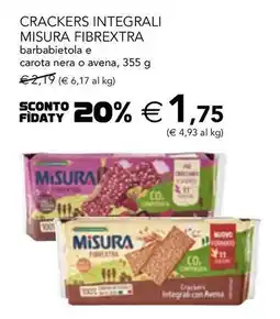 Esselunga Crackers integrali misura fibrextra barbabietola offerta