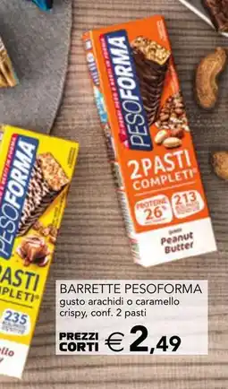 Esselunga Barrette pesoforma gusto arachidi o caramello crispy, conf. 2 pasti offerta