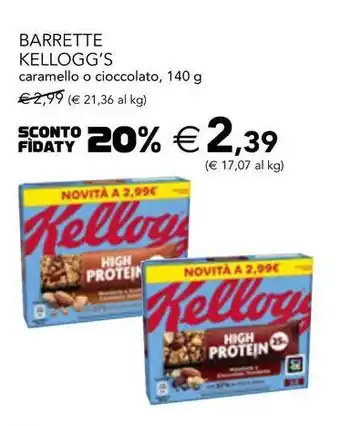 Esselunga Barrette kellogg's caramello o cioccolato offerta