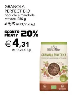 Esselunga Granola perfect bio nocciole e mandorle offerta