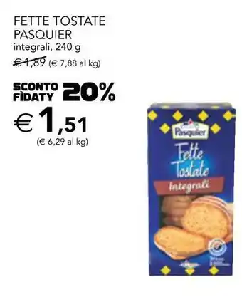 Esselunga Fette tostate pasquier offerta