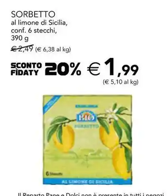 Esselunga Sorbetto al limone di sicilia, conf. 6 stecchi offerta