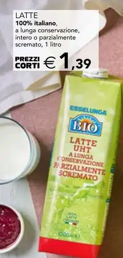 Esselunga Latte 100% italiano, a lunga conservazione, intero o parzialmente scremato offerta