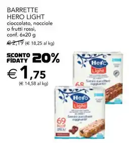 Esselunga Barrette hero light cioccolato, nocciole o frutti rossi offerta