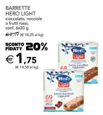 Esselunga Barrette hero light cioccolato, nocciole o frutti rossi offerta