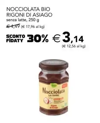 Esselunga Nocciolata bio rigoni di asiago senza latte offerta