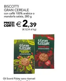 Esselunga Biscotti gran cereale con caffè 100% arabica o mandorla salata offerta