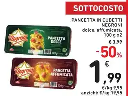 Spazio Conad Pancetta in cubetti negroni dolce, affumicata, offerta