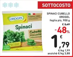 Spazio Conad Spinaci cubello orogel foglia più, offerta