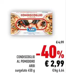 Conad Condiscoglio al pomodoro arbi surgelato offerta