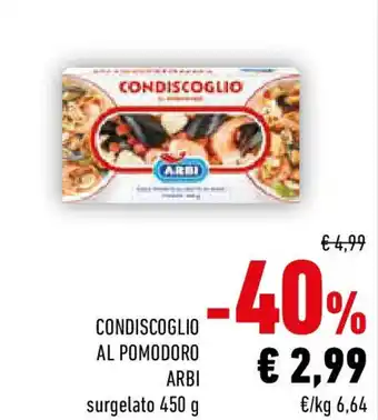 Conad Condiscoglio al pomodoro arbi surgelato offerta