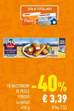 Conad 18 bastoncini di pesce offerta