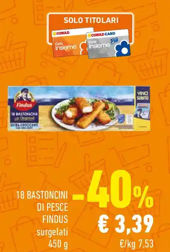 Conad 18 bastoncini di pesce offerta