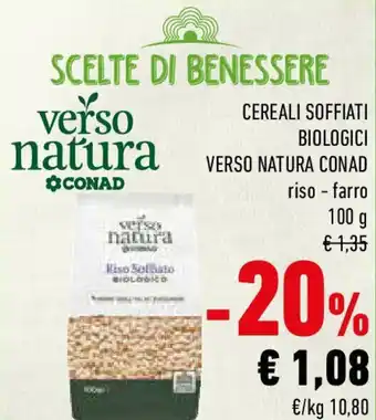 Conad Cereali soffiati biologici verso natura conad offerta