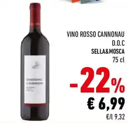 Conad Vino rosso cannonau d.o.c sella&mosca offerta