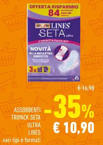 Conad Assorbenti tripack seta ultra lines offerta