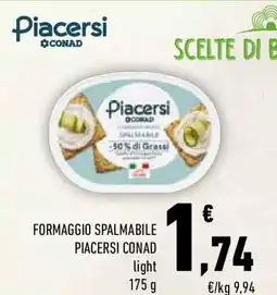 Conad Formaggio spalmabile piacersi conad light offerta