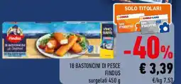 Conad 18 bastoncini di pesce findus surgelati offerta