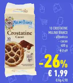 Conad 10 crostatine mulino bianco - albicocca - cacao offerta