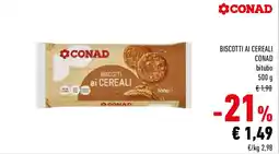 Conad Biscotti ai cereali offerta