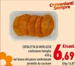 Conad Cotoletta di merluzzo offerta