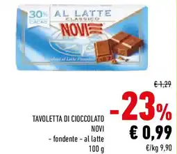 Conad Tavoletta di cioccolato novi offerta