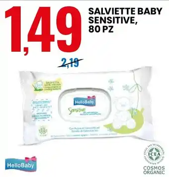 Eurospin Salviette baby sensitive, 80 pz offerta