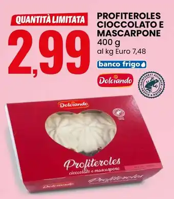 Eurospin Profiteroles cioccolato e mascarpone offerta