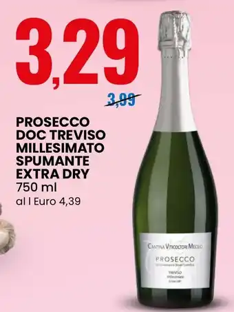 Eurospin Prosecco doc treviso millesimato spumante extra dry offerta