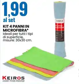 Eurospin Kit 4 panni in microfibra* offerta