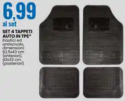 Eurospin Set 4 tappeti auto in tpe offerta