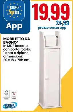 Eurospin Mobiletto da bagno offerta