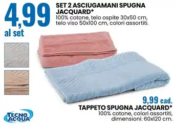 Eurospin Set 2 asciugamani spugna jacquard offerta