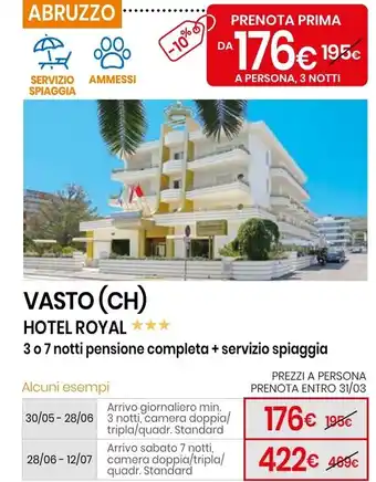 Eurospin Vasto (ch) hotel royal offerta