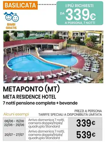 Eurospin Metaponto (mt) meta residence hotel offerta