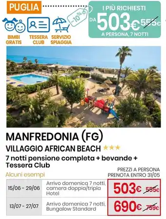 Eurospin Manfredonia (fg) villaggio african beach offerta