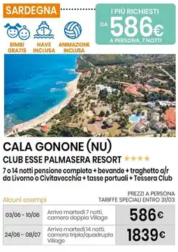 Eurospin Cala gonone (nu) club esse palmasera resort offerta