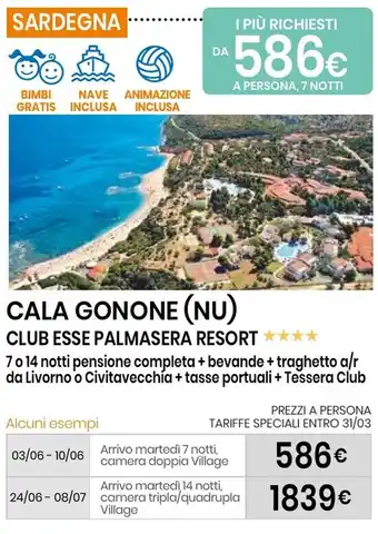 Eurospin Cala gonone (nu) club esse palmasera resort offerta