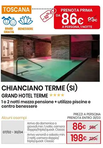 Eurospin Chianciano terme (si) grand hotel terme offerta