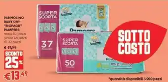 Panorama Pannolino baby dry "bigpack" pampers  maxi 50 pezzi junior 48 pezzi XL 37 pezzi offerta