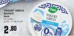 Panorama Yogurt greco bianco pam 0% grassi offerta