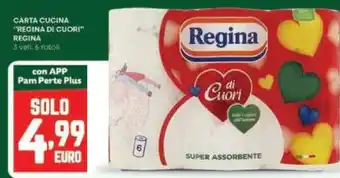 Panorama Carta cucina "regina di cuori" regina 3 veli , 6 rotoli offerta