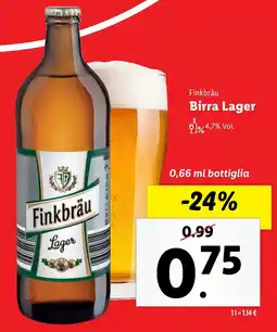 Lidl Finkbräu Birra Lager offerta