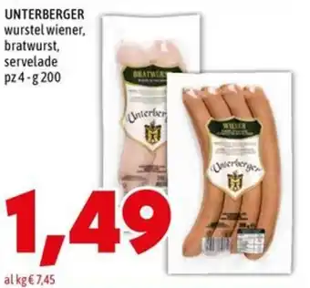 MEGA UNTERBERGER wurstel wiener, bratwurst, servelade offerta