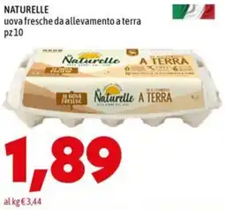 MEGA NATURELLE uova fresche da allevamento a terra offerta