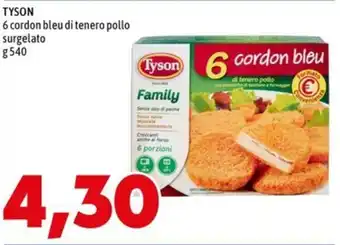 MEGA TYSON 6 cordon bleu di tenero pollo surgelato offerta