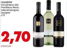 MEGA CASA DEFRA' Vini Colli Berici, DOC Pinot Bianco, Merlot, Cabernet Sauvignon, Sauvignon offerta