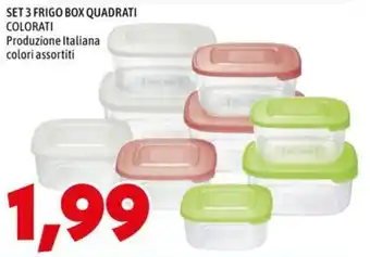 MEGA Set 3 frigo box quadrati colorati offerta