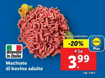 Lidl Macinato di bovino adulto offerta